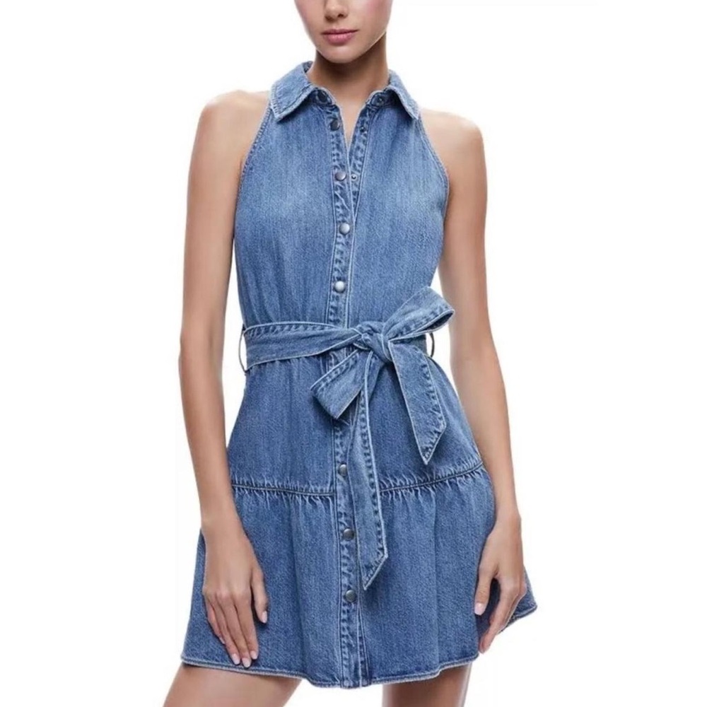 Alice + Olivia Blue Denim Mini Dress